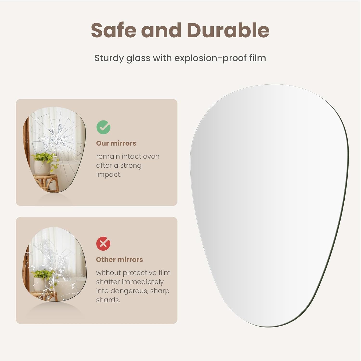 Frameless Bathroom Oval Mirror