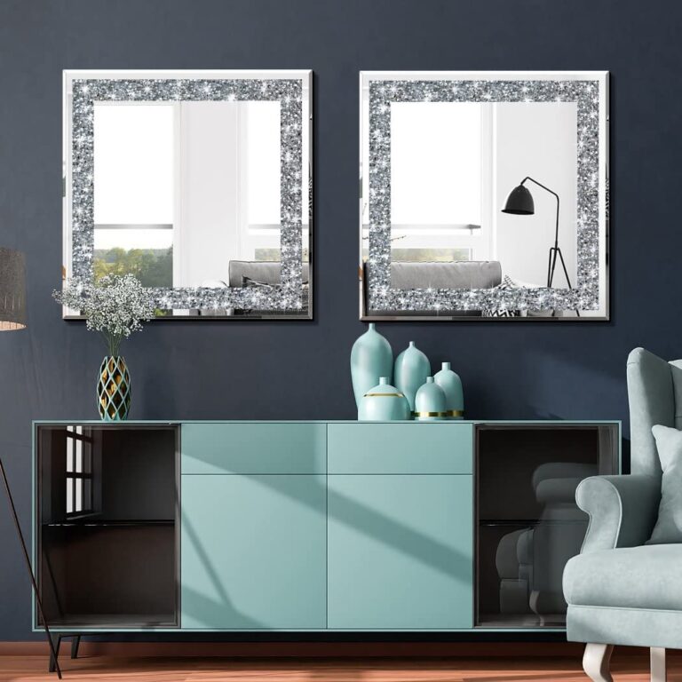 Square Diamond Crush Crystal Mirror