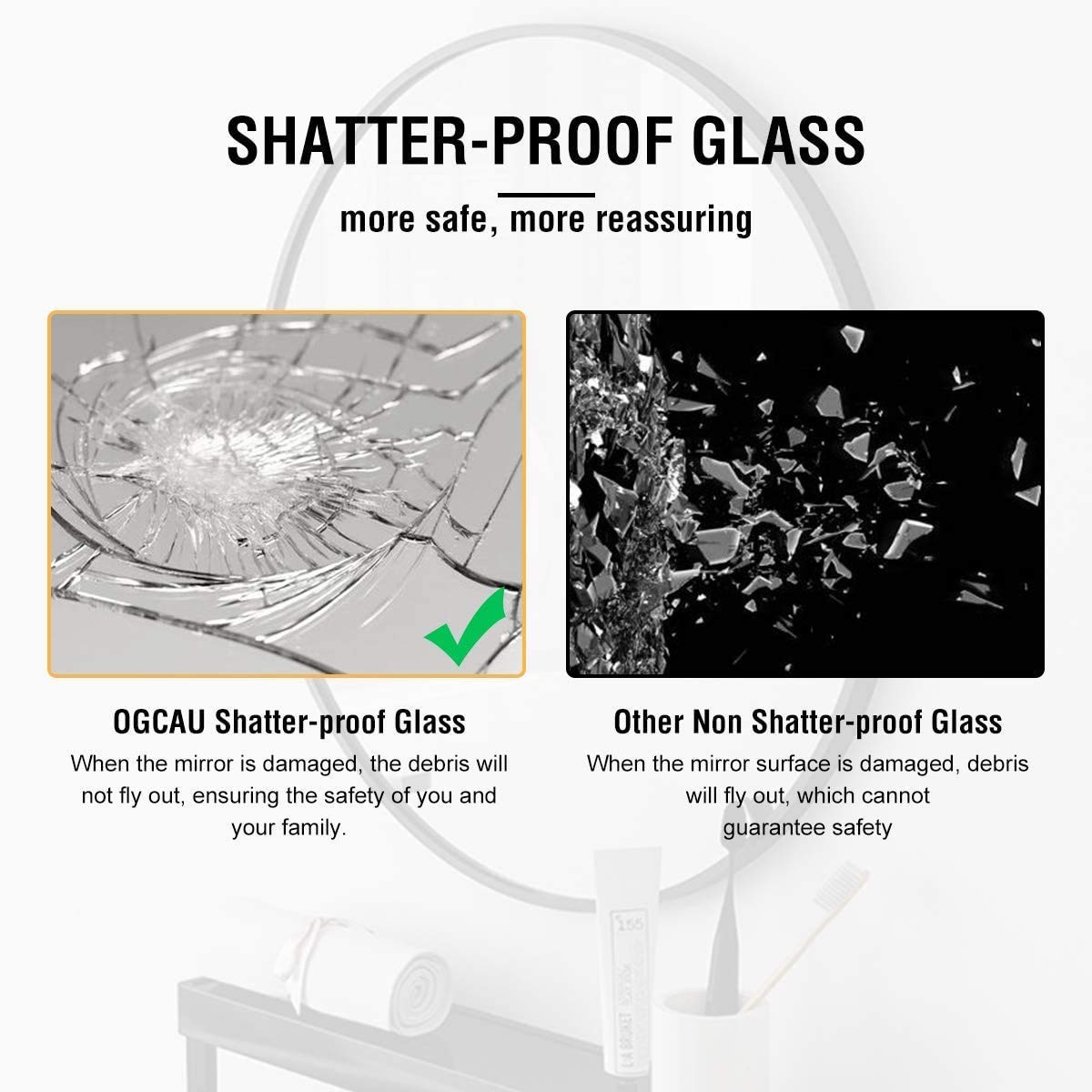 Irregular Wood Framed Wall Mirror