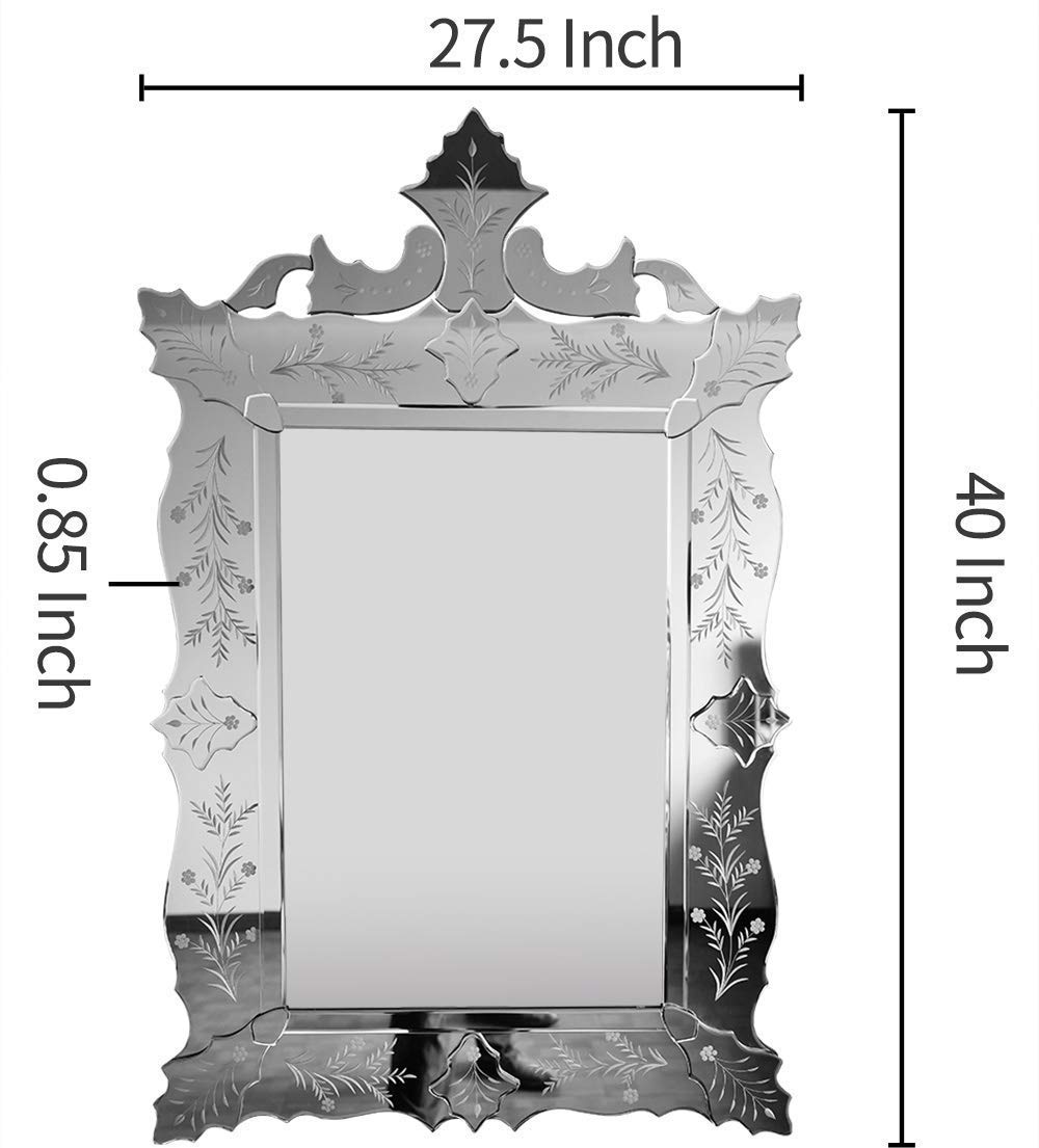 Venetian Wood Frame Mirror 39.5”x28