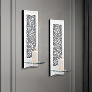 Crystal Crush Diamond Wall Candle Holder Set of 2