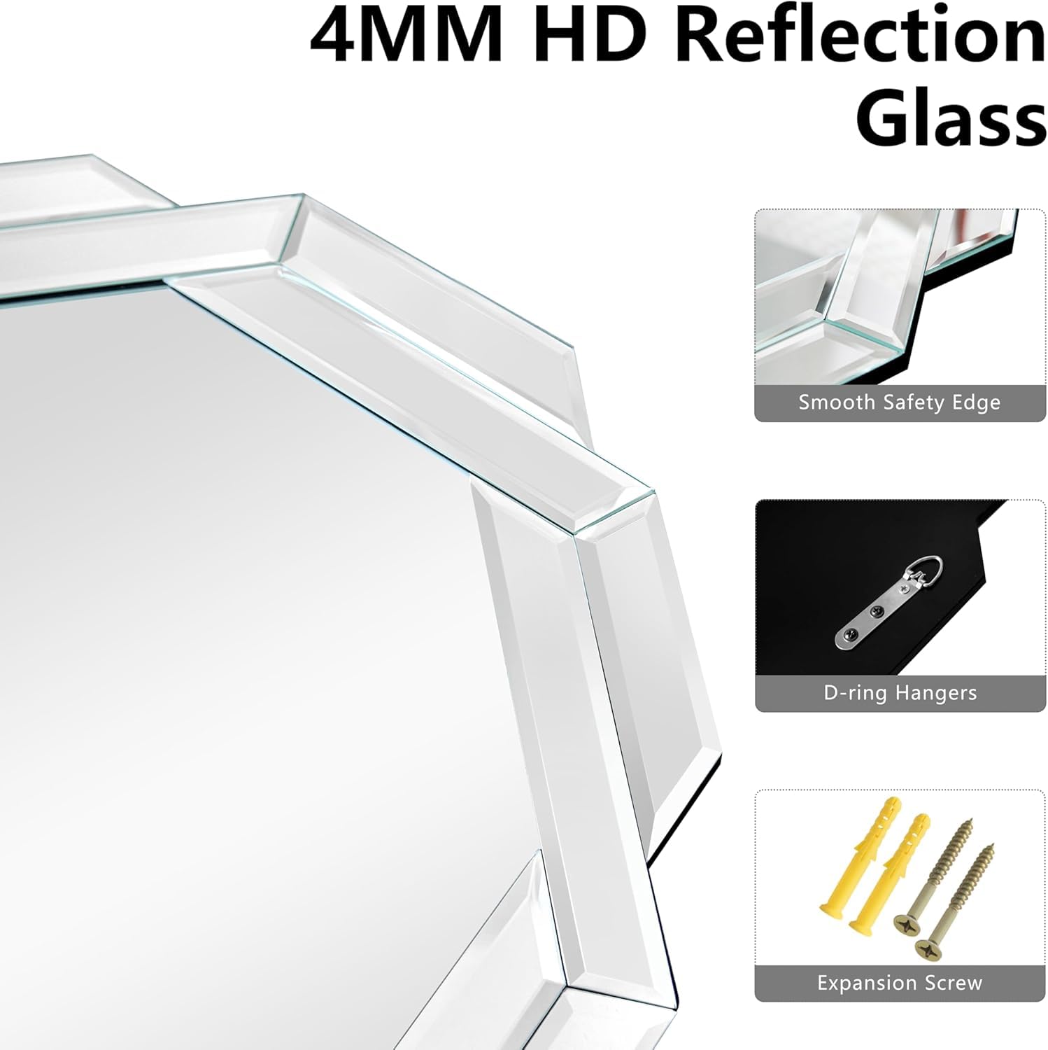 Hexa Design Round Decorative Mirror