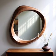 Irregular Wall Mirror for Bathroom Shagwan Solid Wood