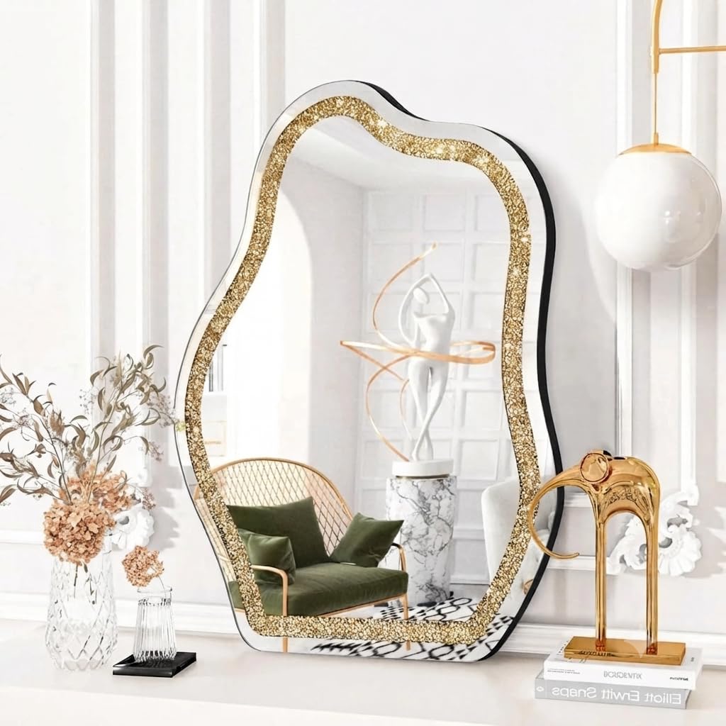 Irregular Diamond Crush Crystal Mirror