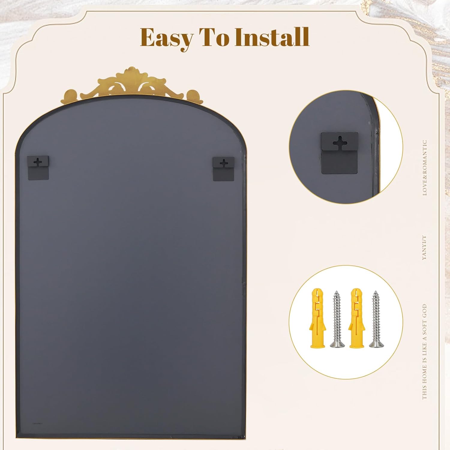 Antique Wood Vintage Mirror, 24x36