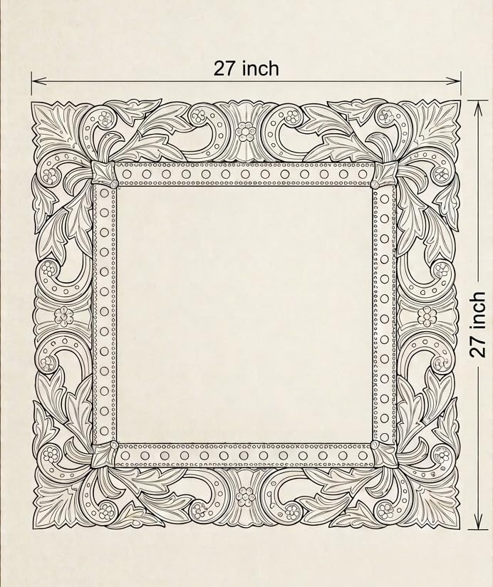 Square Venetian Rectangle Wall Mirror Handmade Finished