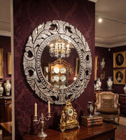 Round Venetian Antique Wall Mirror Italian Finished