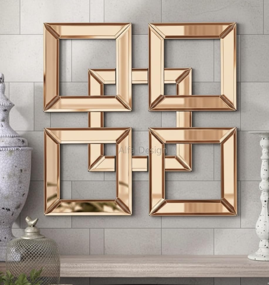 Square Shaped Wall art mirror 11.5 x 11.5 (Pack of 2)