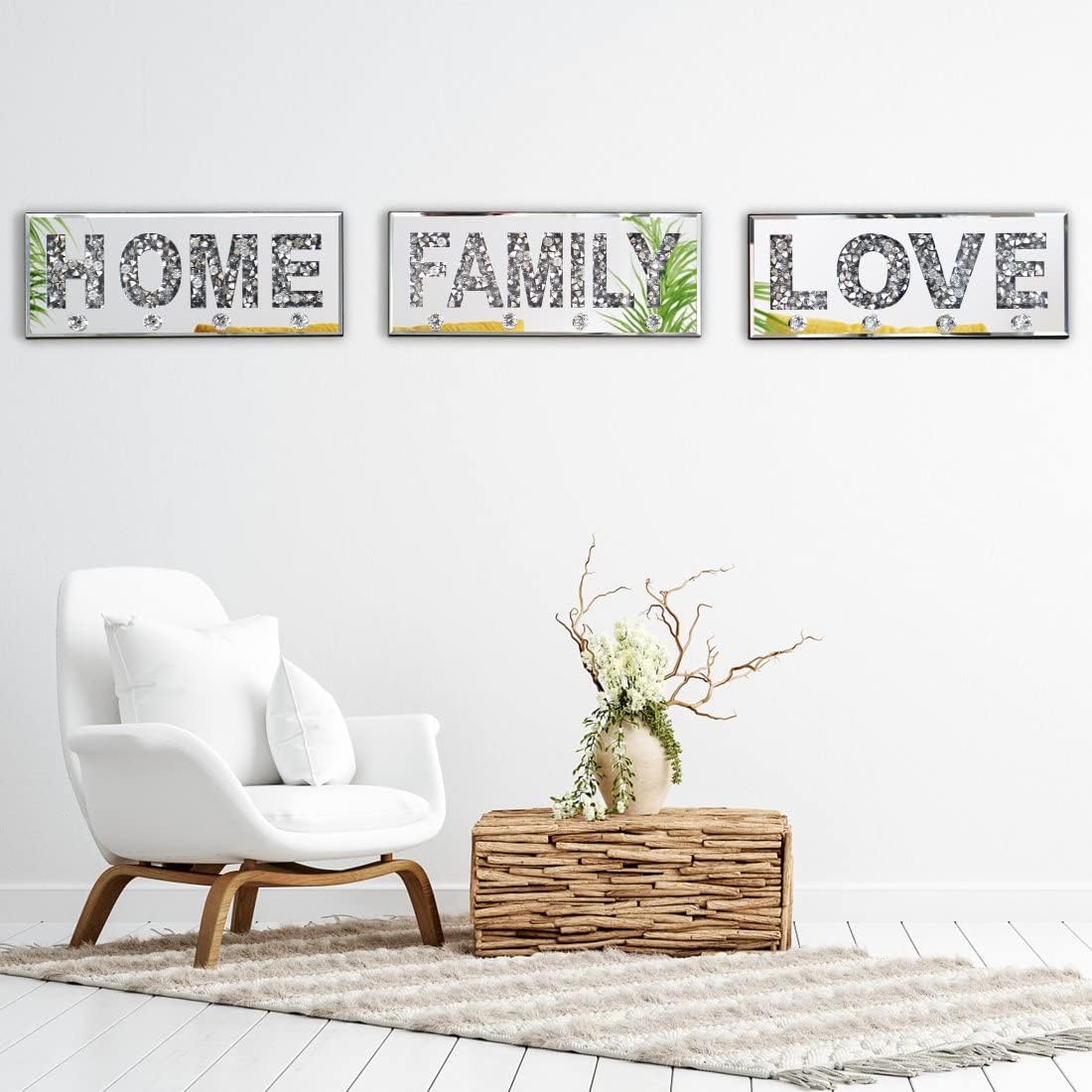 HOME Letter Crush Diamond Mirrored Key Holder