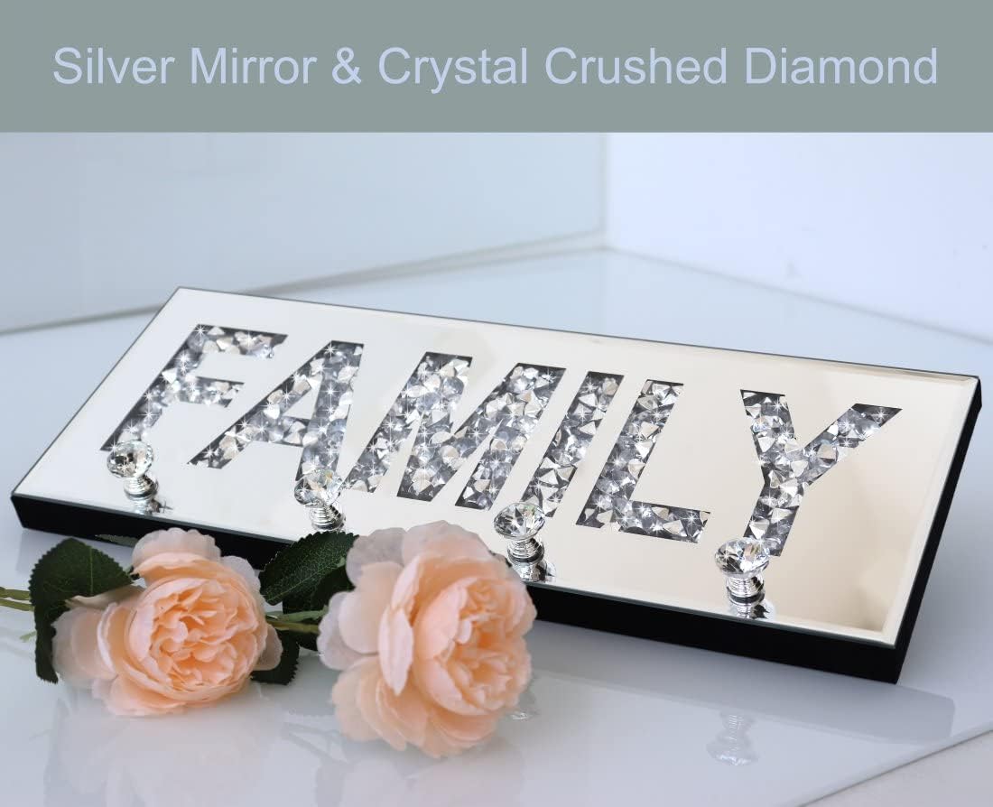 FAMLIY Letter Crush Diamond Mirrored Key Holder