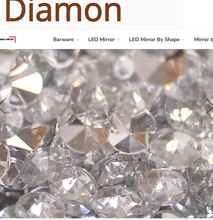 Diamond Crush LED Round Wall Mirror Frontlite