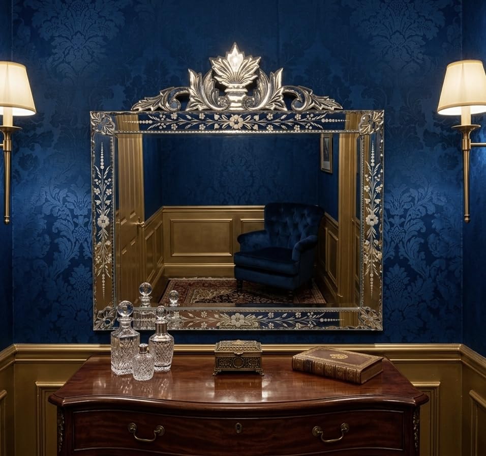 Venetian Rectangle Wall Mirror Italian Finished