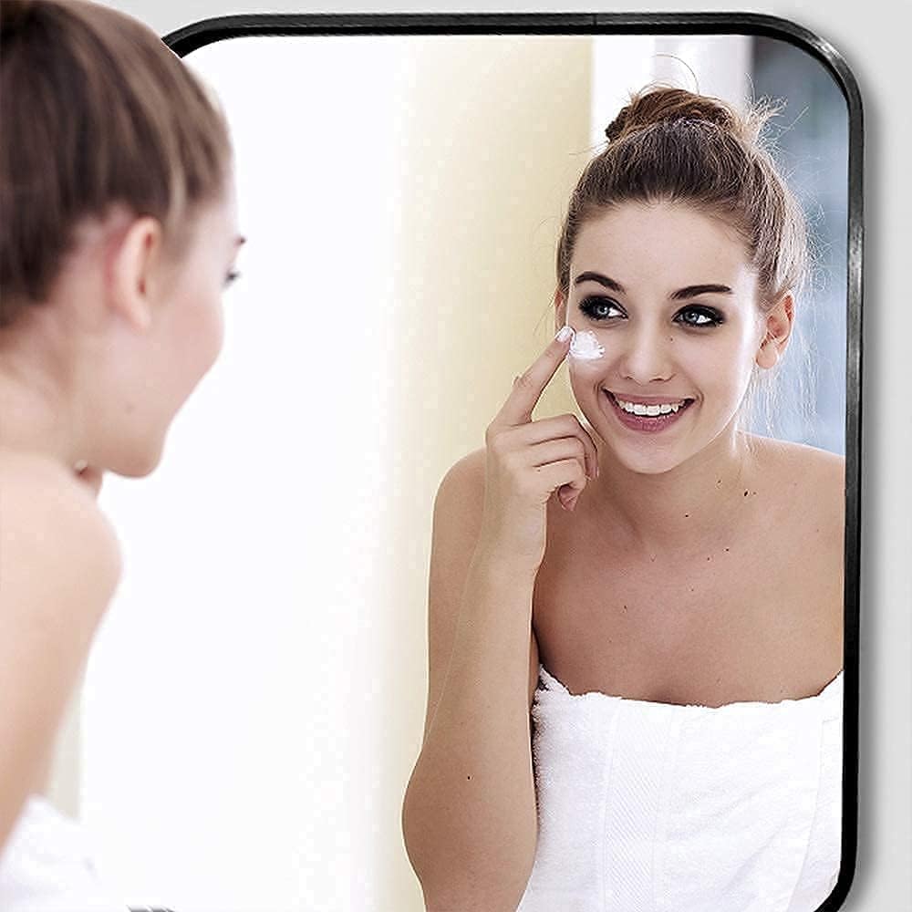 Metal Black Framed Wall Rectangular Mirror