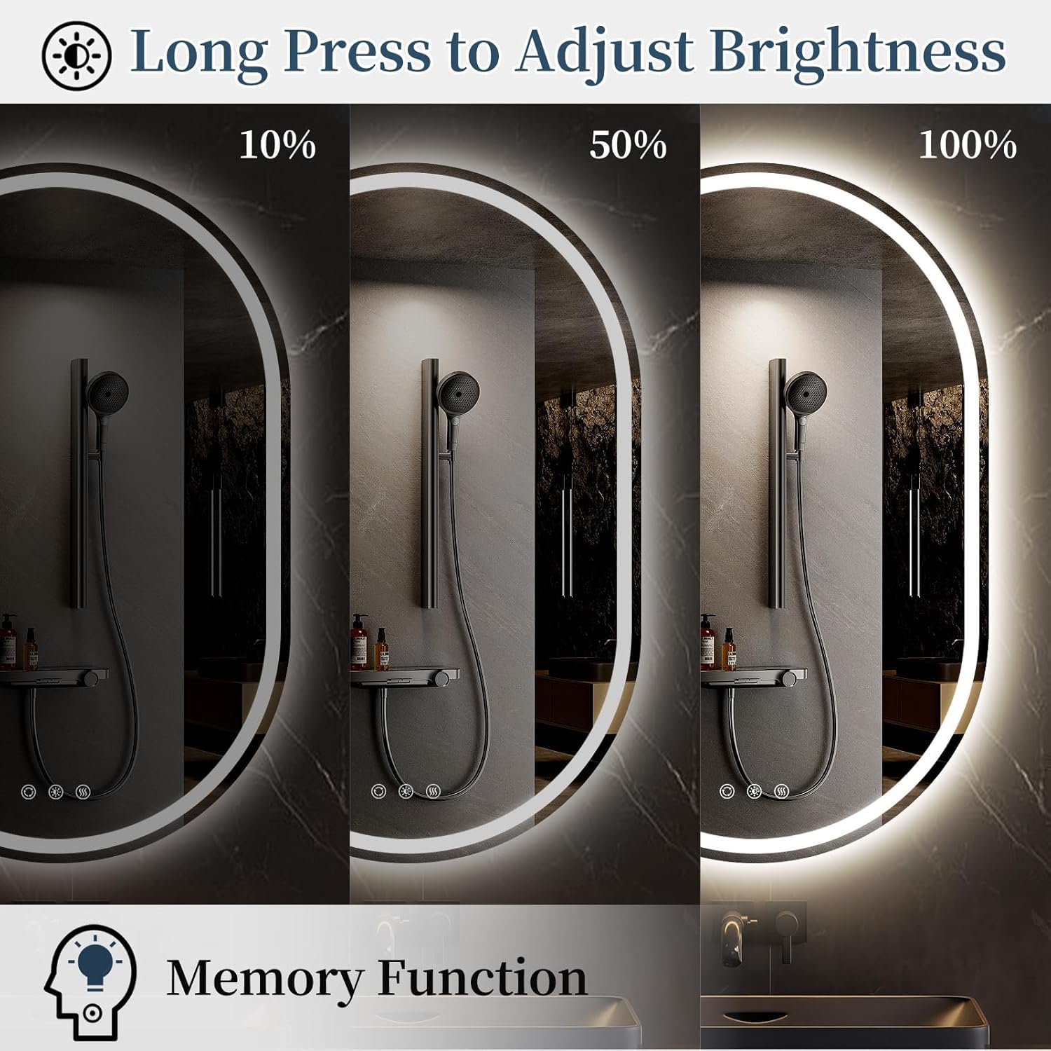 Capsule Slim LED Wall Mirror frontlite