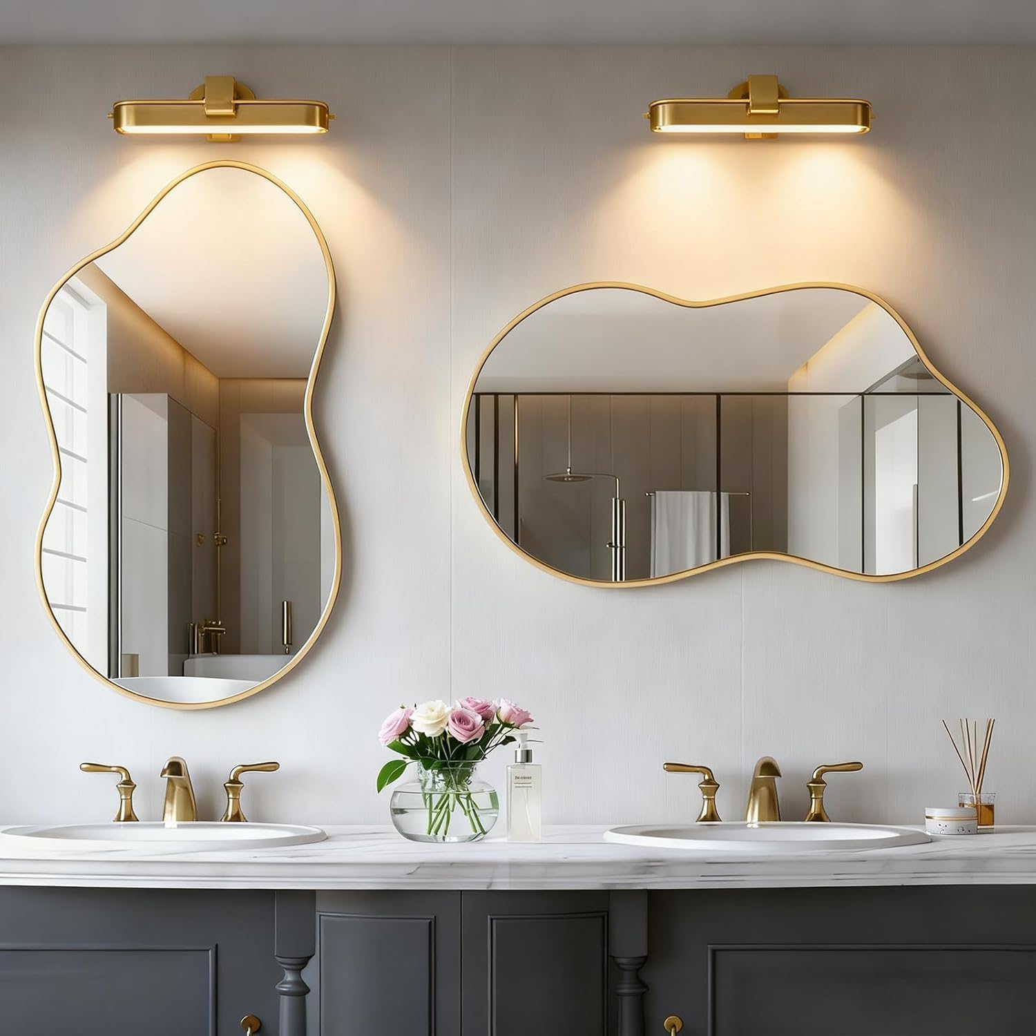 Cloud Shape Framed Wall Rectangular Mirror