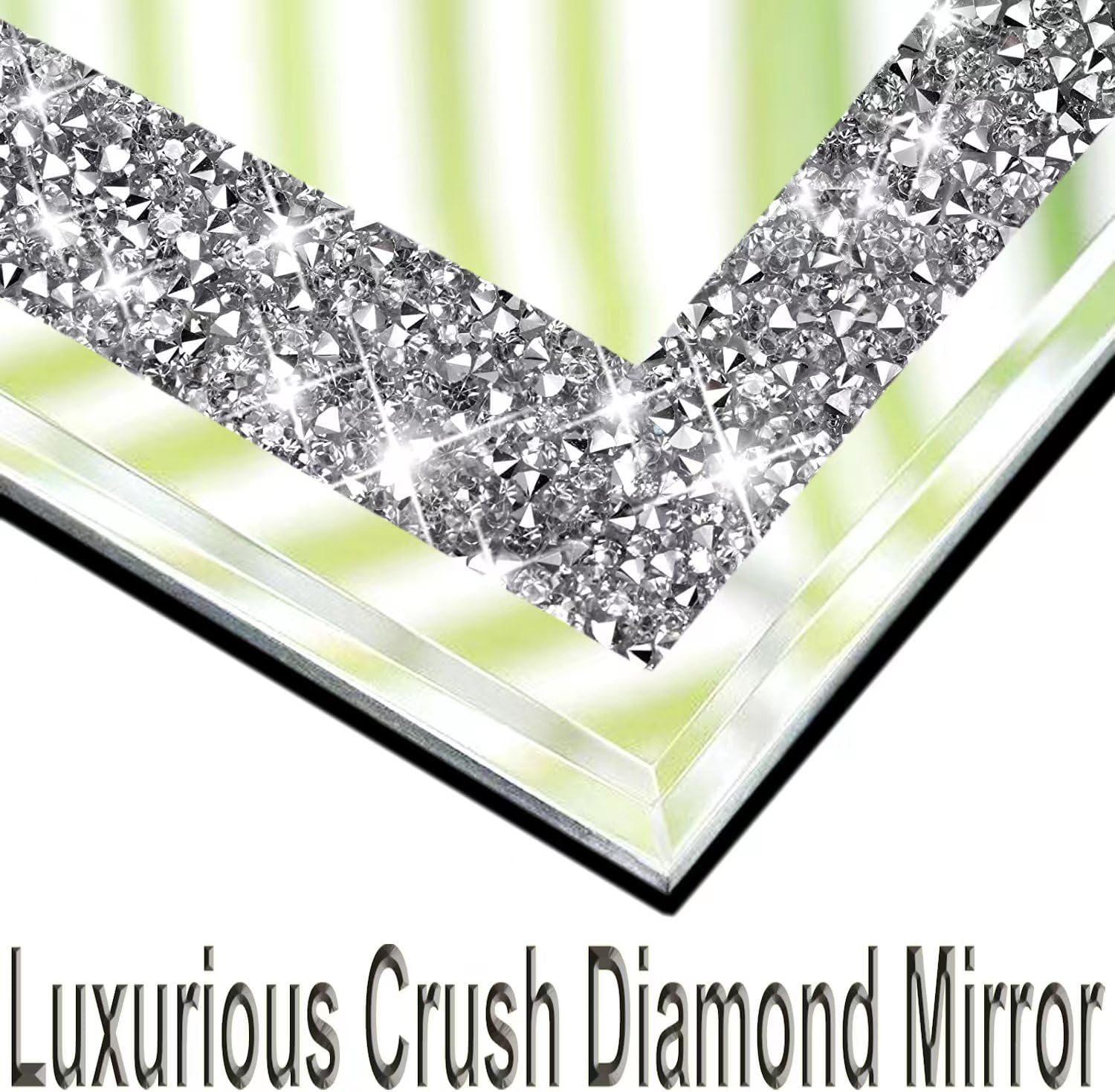 8 Pack Square Silver Diamond Glass Mirrors 6inch