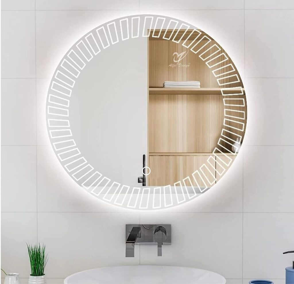 LED Round Geometry Wall Mirror Frontlite