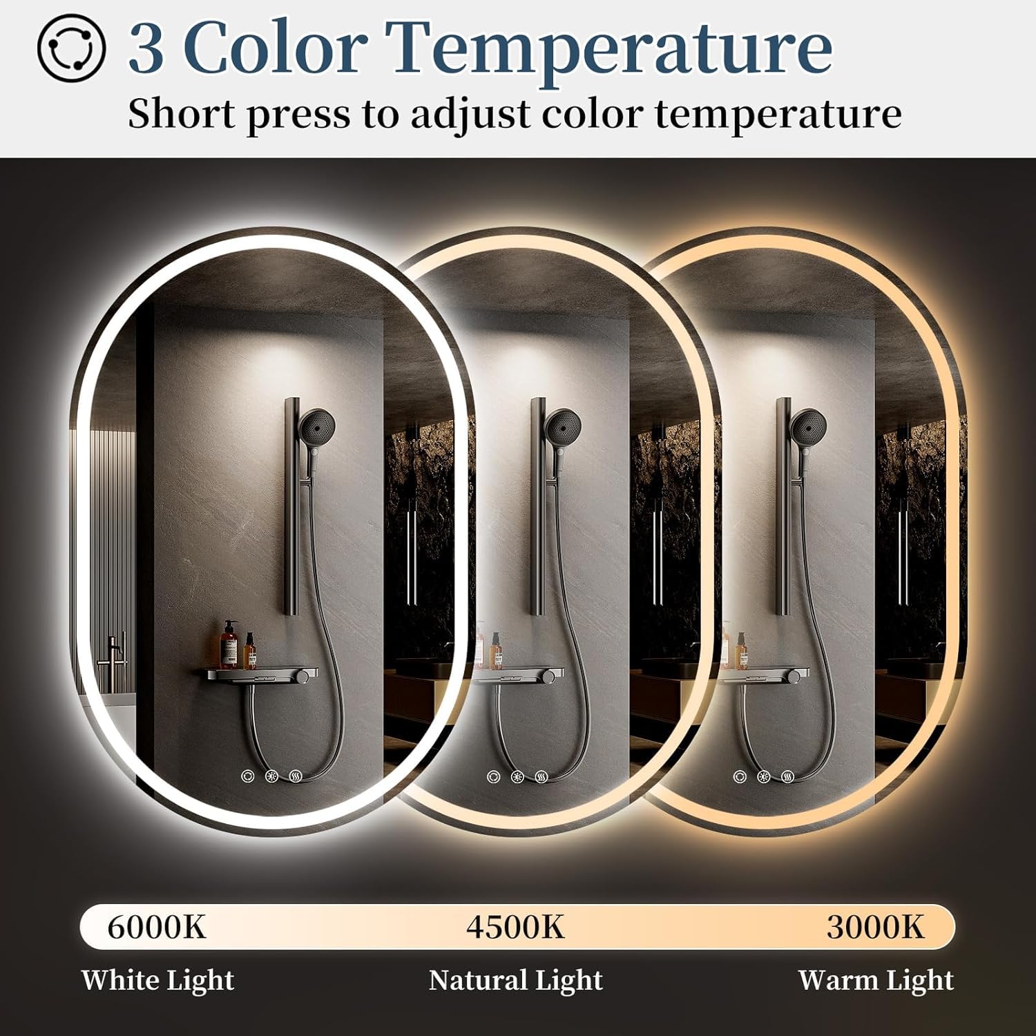 Capsule Slim LED Wall Mirror frontlite