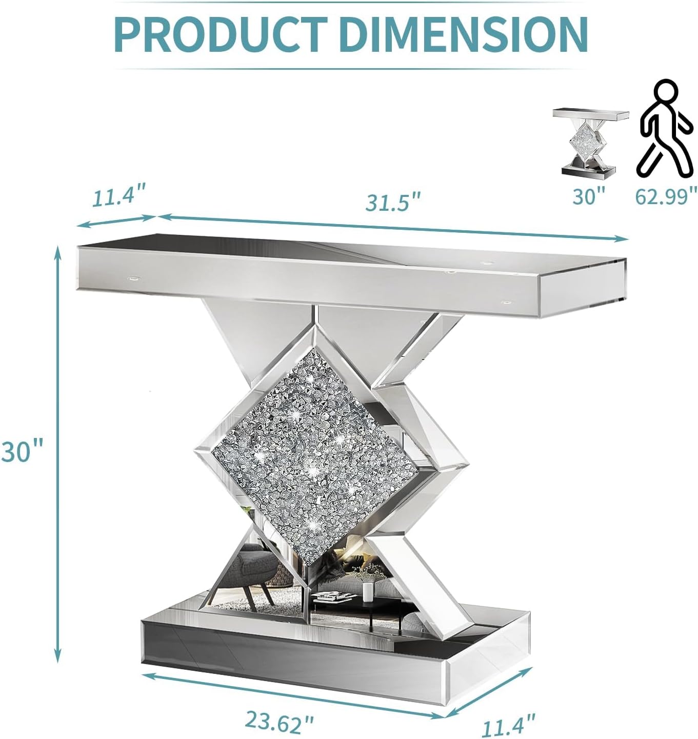 Diamond Crush Console Table