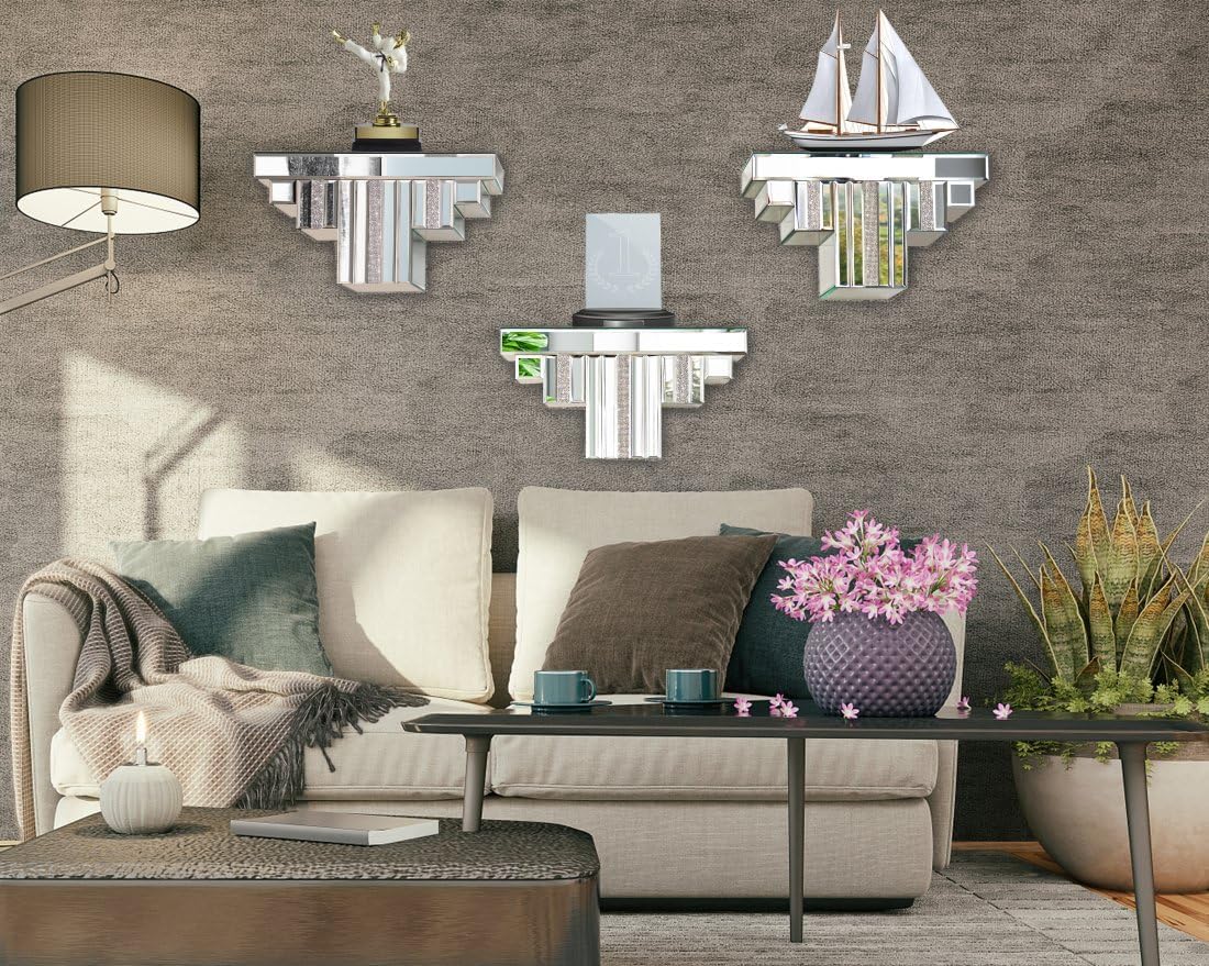 Mirrored Floating Shelves Wall Mounted