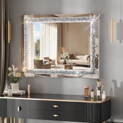 Diamond Crush Crystal Rectangular Frontlite Wall Mirror