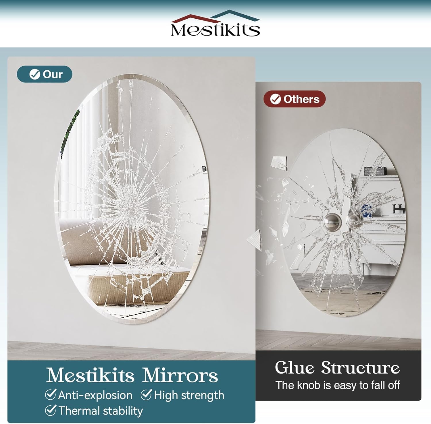 Frameless Bathroom Oval Mirror