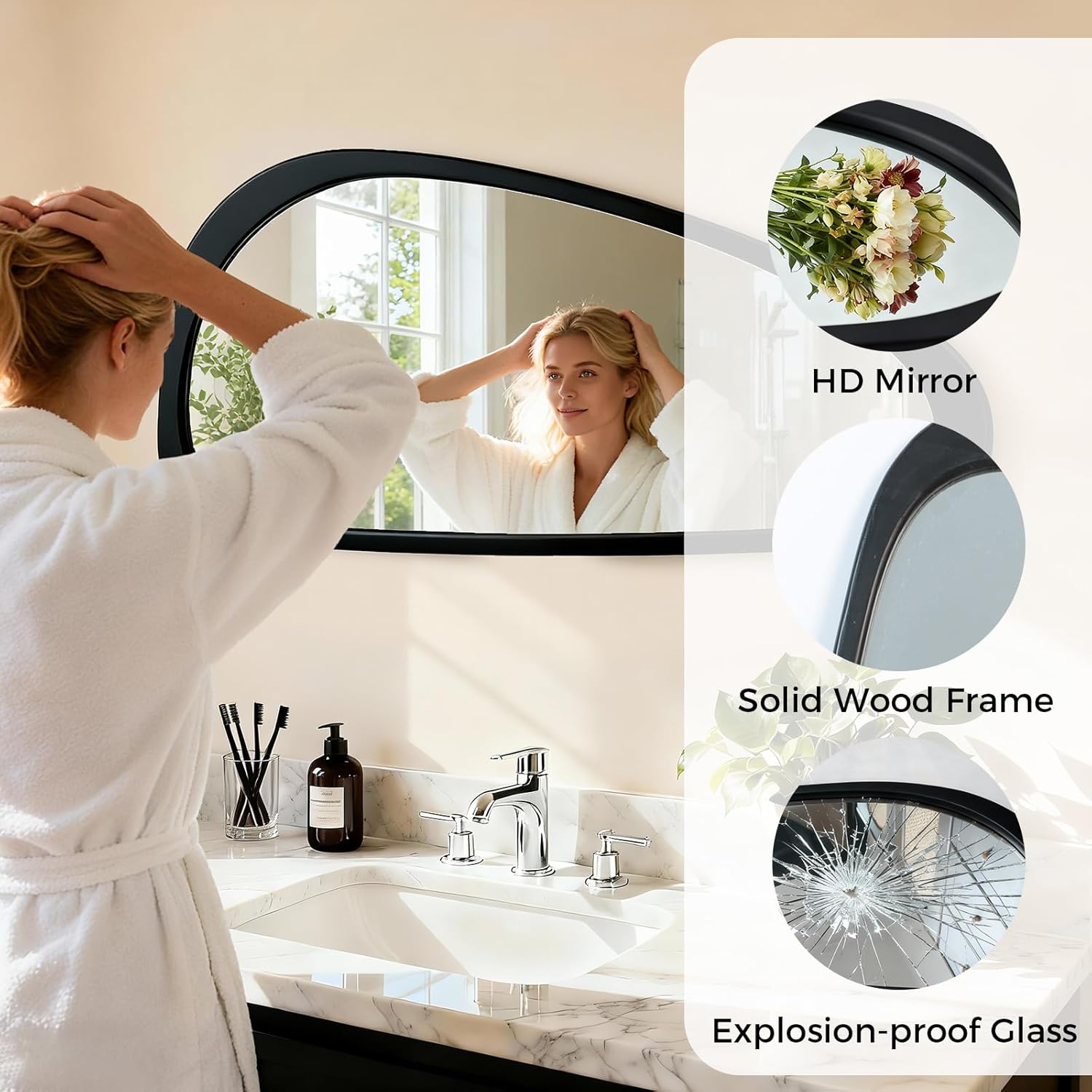 Asymmetrical Mirror, 48"x22" Irregular Mirror Full Length