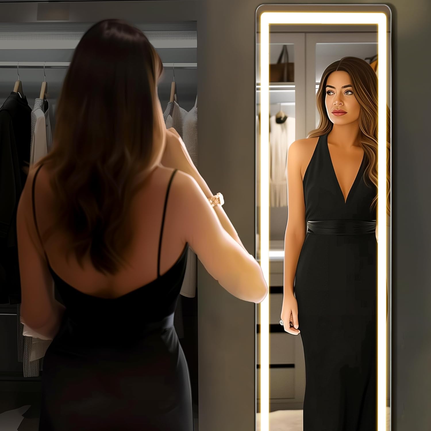 Full Length Mirror with LED Lights