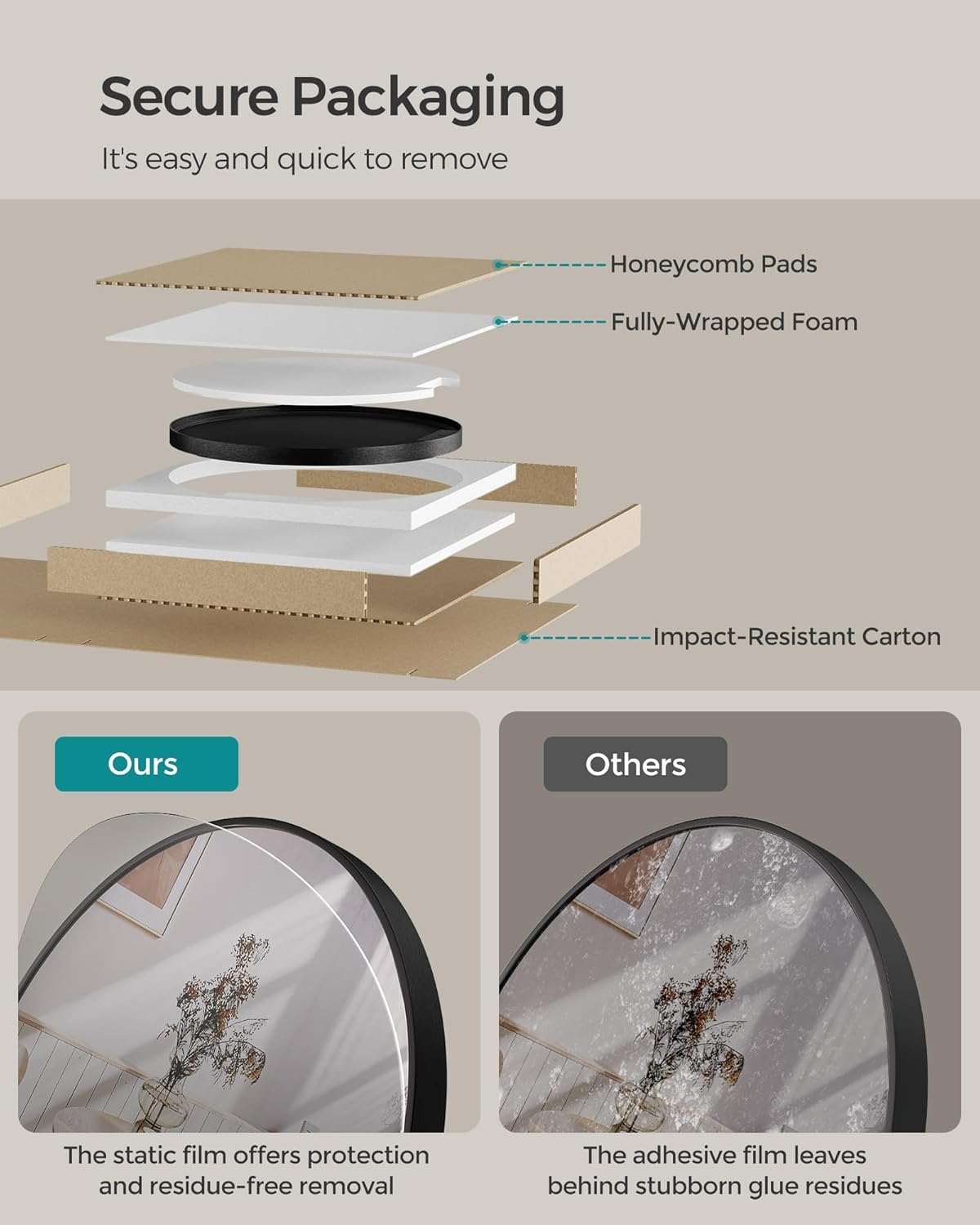 Black Metal Framed Wall Round Mirror