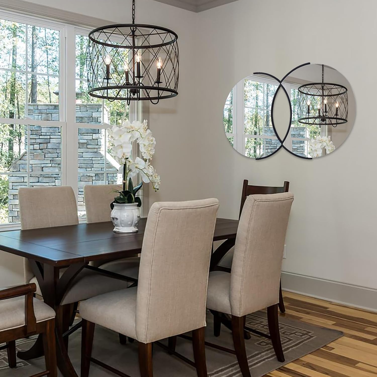 Decorative Mirror for Living Room, 24" x 40" Black