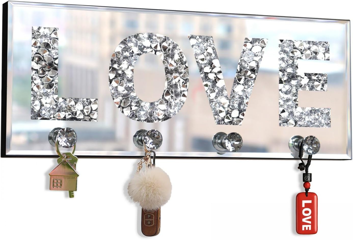 LOVE Letter Crush Diamond Mirrored Key Holder