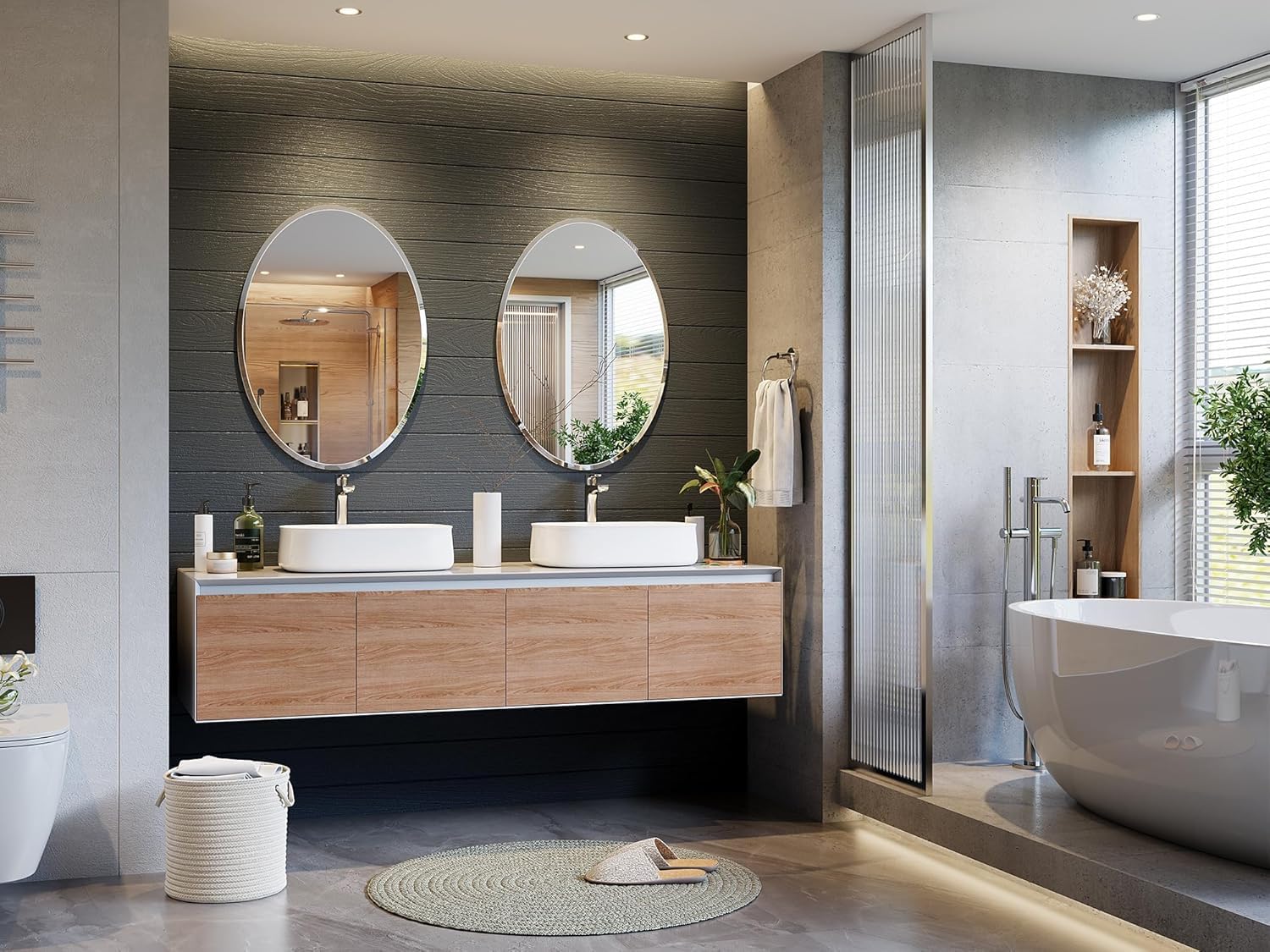 Frameless Bathroom Oval Mirror