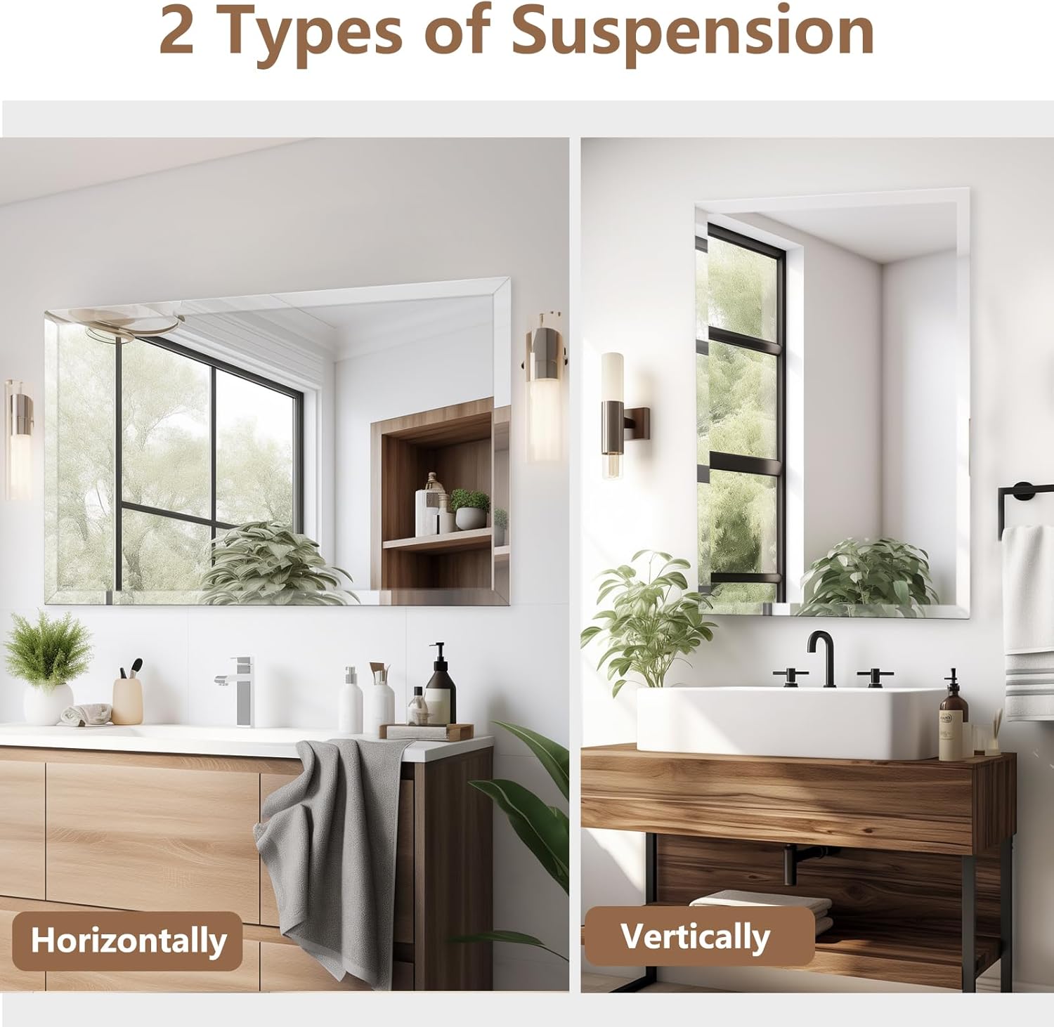 Rectangular Frameless Bathroom Mirror