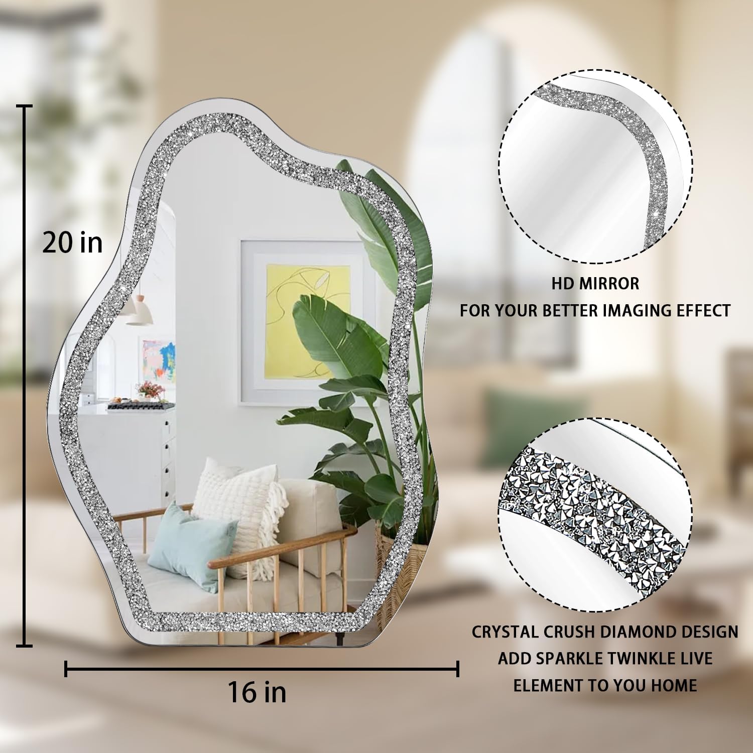 Toy Crystal Venetian Mirror 20"x16"inch