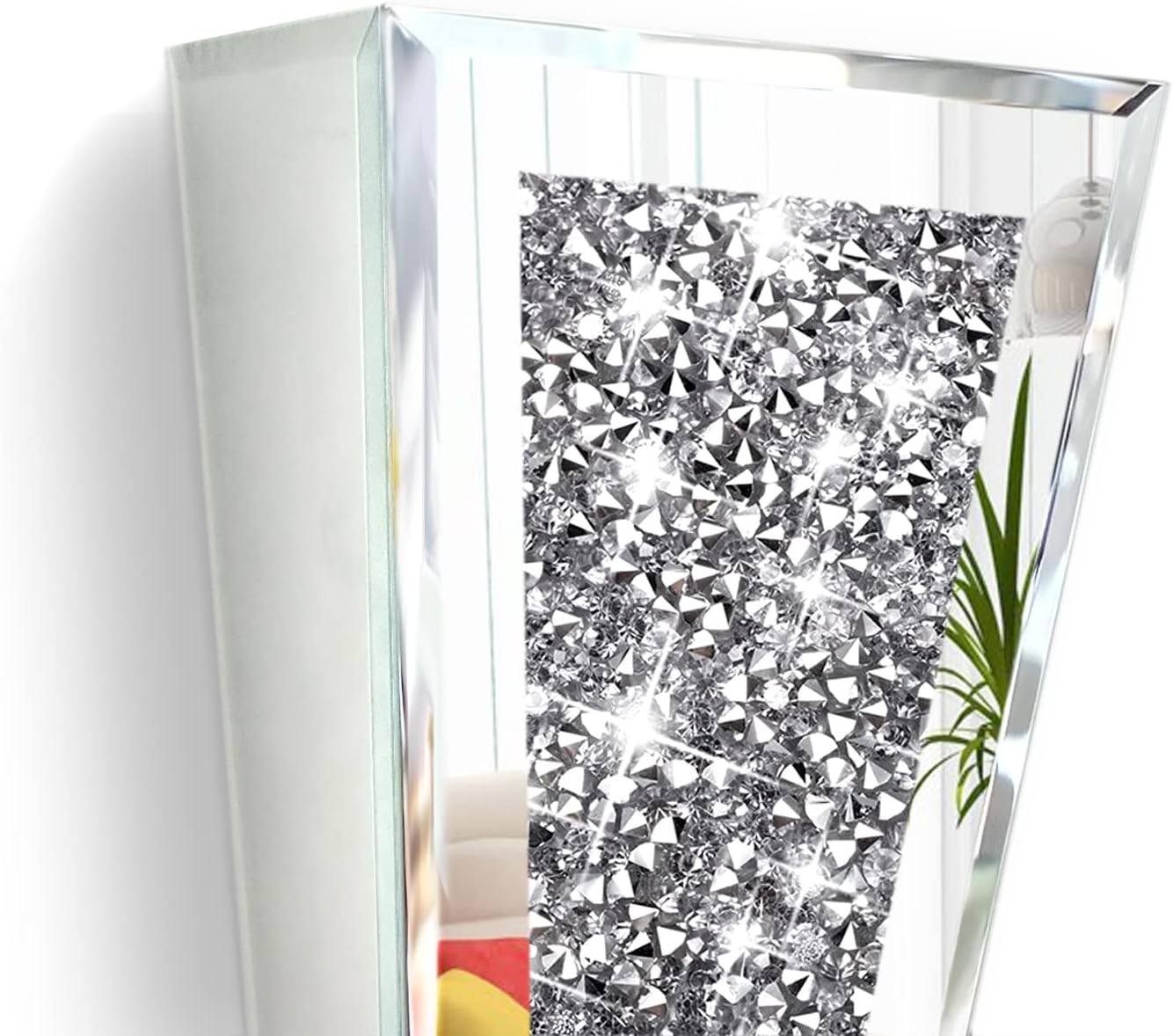 Flower Vase Crushed Diamond Mirrored Hanging Planter Set of 2