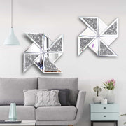 Diamond Decorative Mirrors Pinwheel Shape (15.6”x15.6”)
