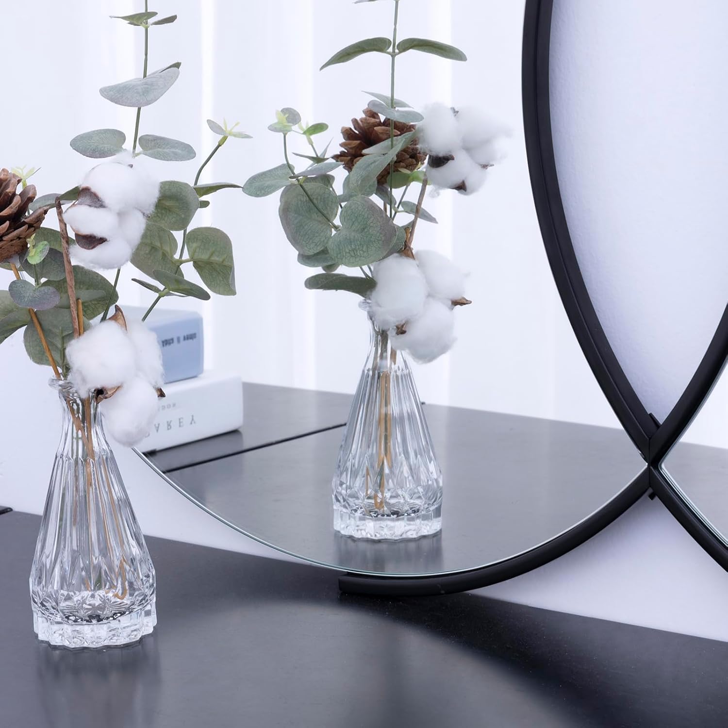 Decorative Mirror for Living Room, 24" x 40" Black