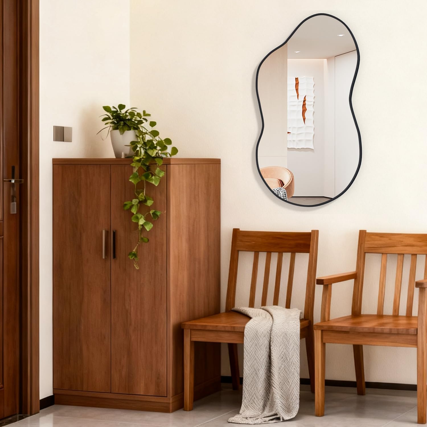 Cloud Shape Framed Wall Rectangular Mirror