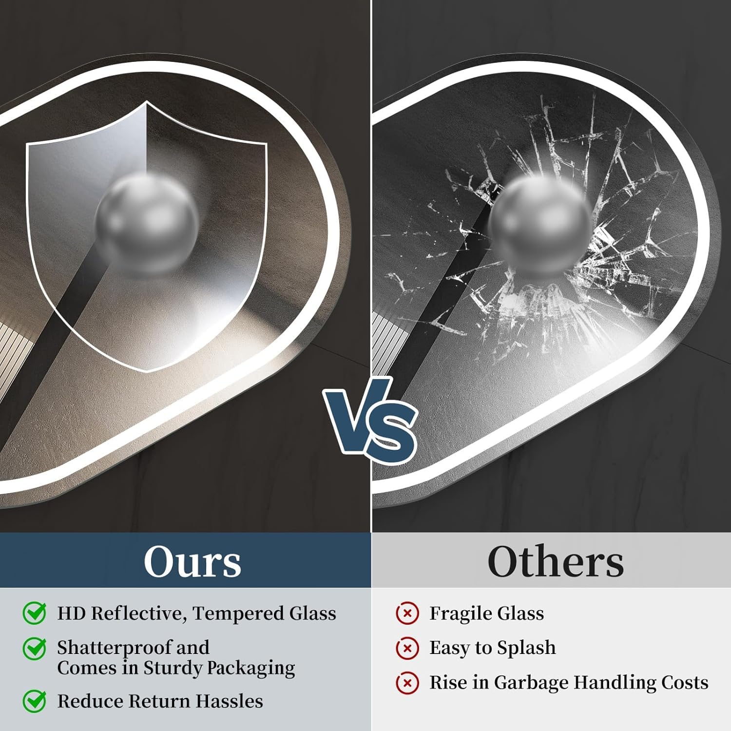 Capsule Slim LED Wall Mirror frontlite