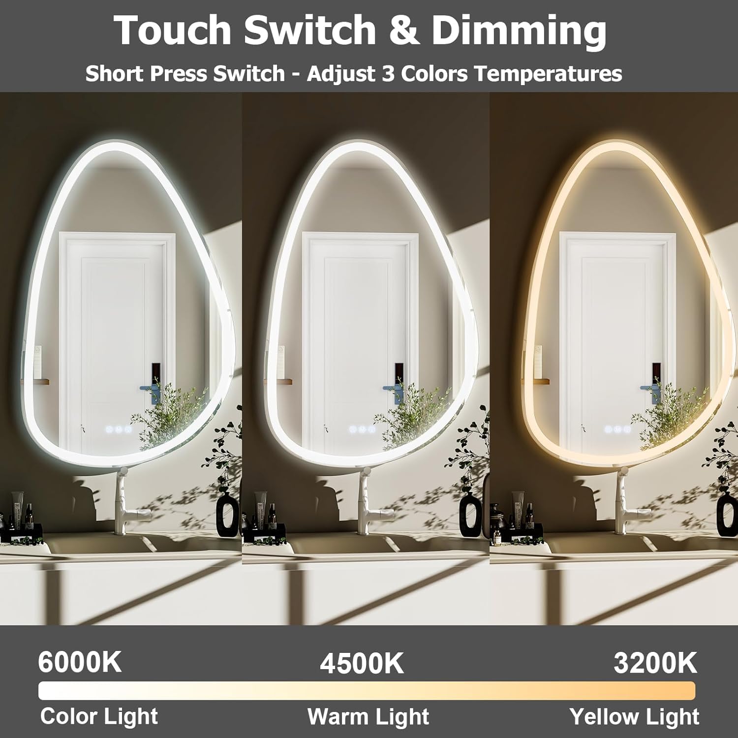 LED Irregular Bathroom Wall Mirror