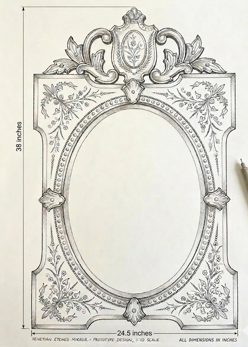 Venetian Mirror Taj Bengal Italian Style Wall Mirror