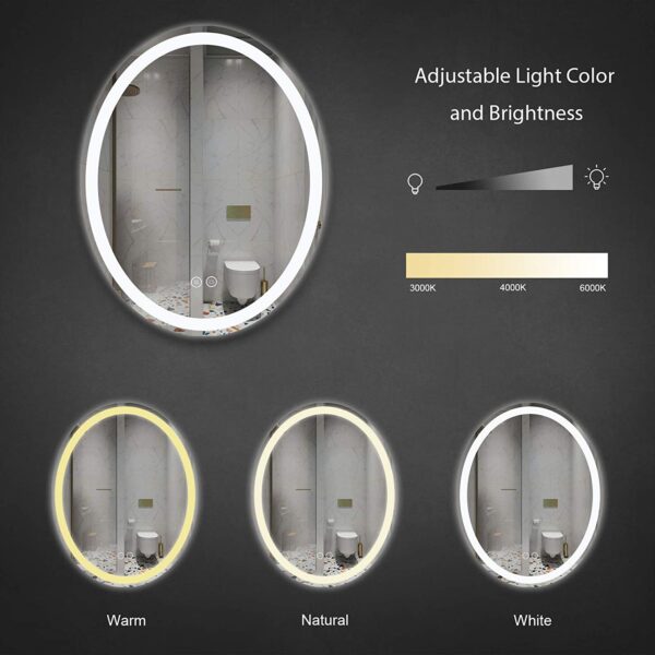 LED Oval Bathroom Wall Mirror