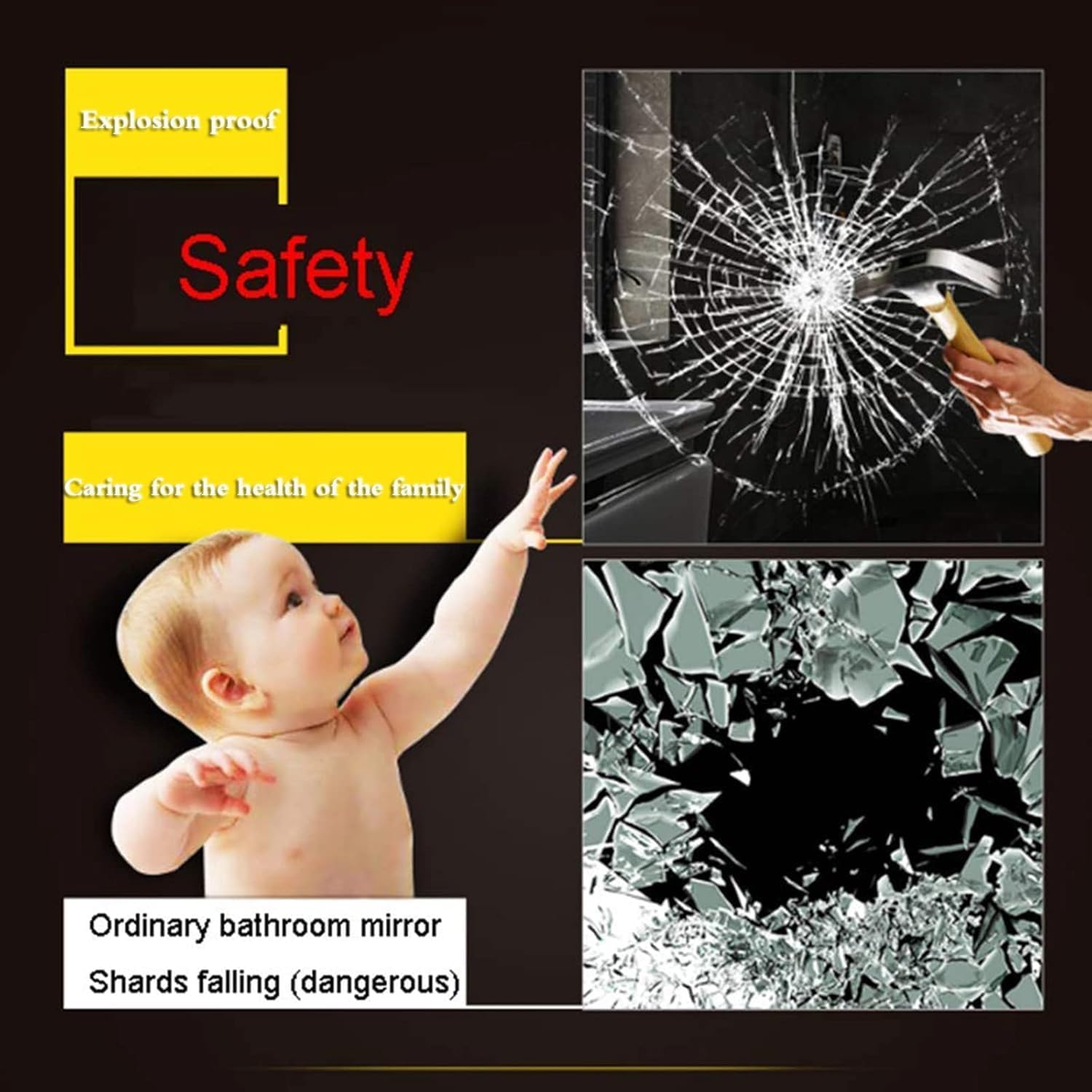 Diamond Crush Crystal Rectangular Frontlite Wall Mirror