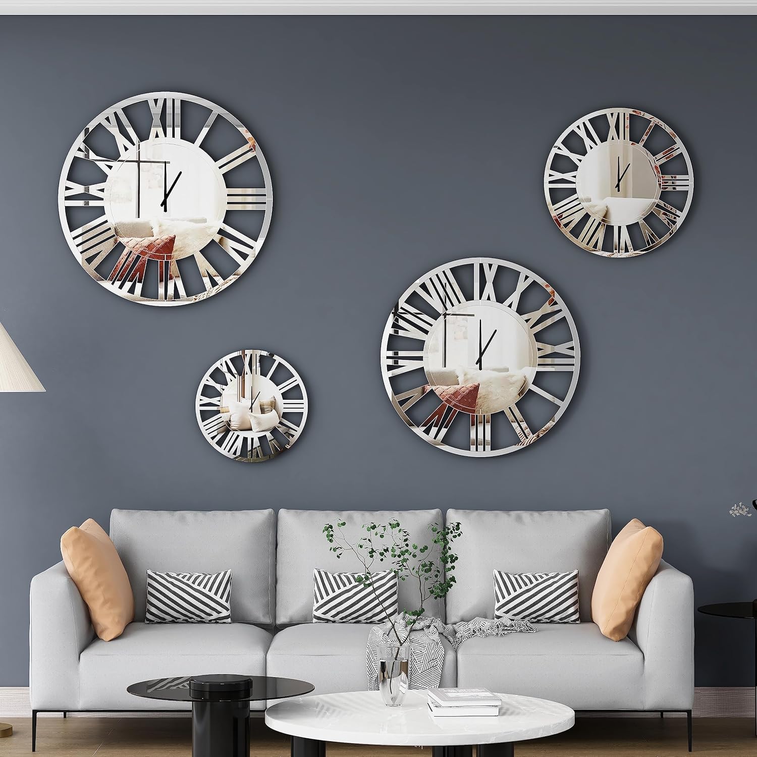 Decorative Mirror Wall Clocks, 24 Inch