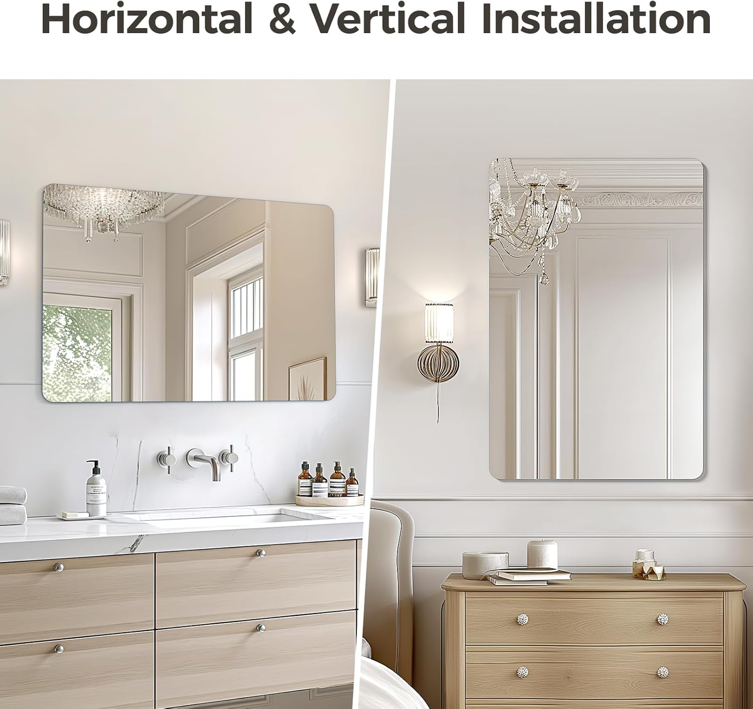 Rectangular Frameless Bathroom Mirror