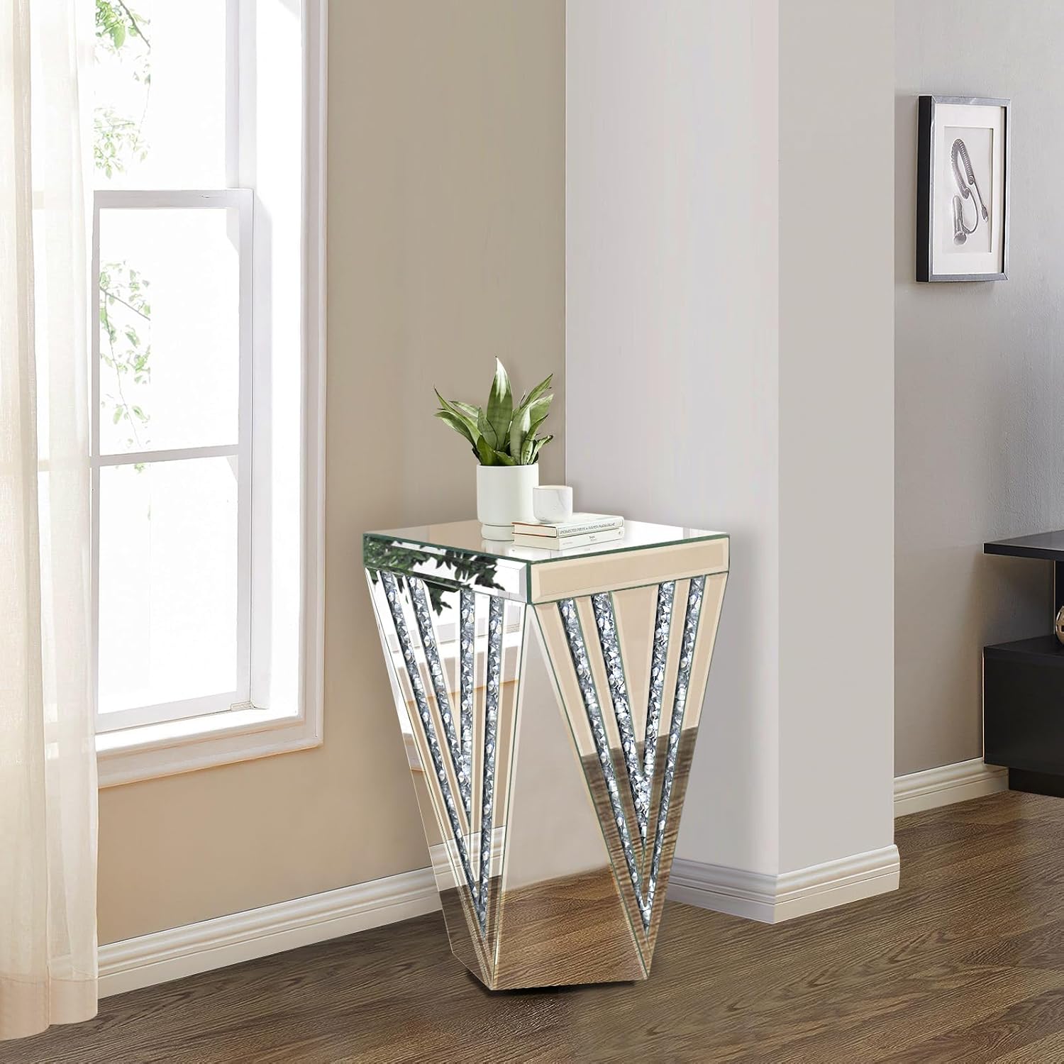 Pregaspor Silver Mirrored End Coffee Table