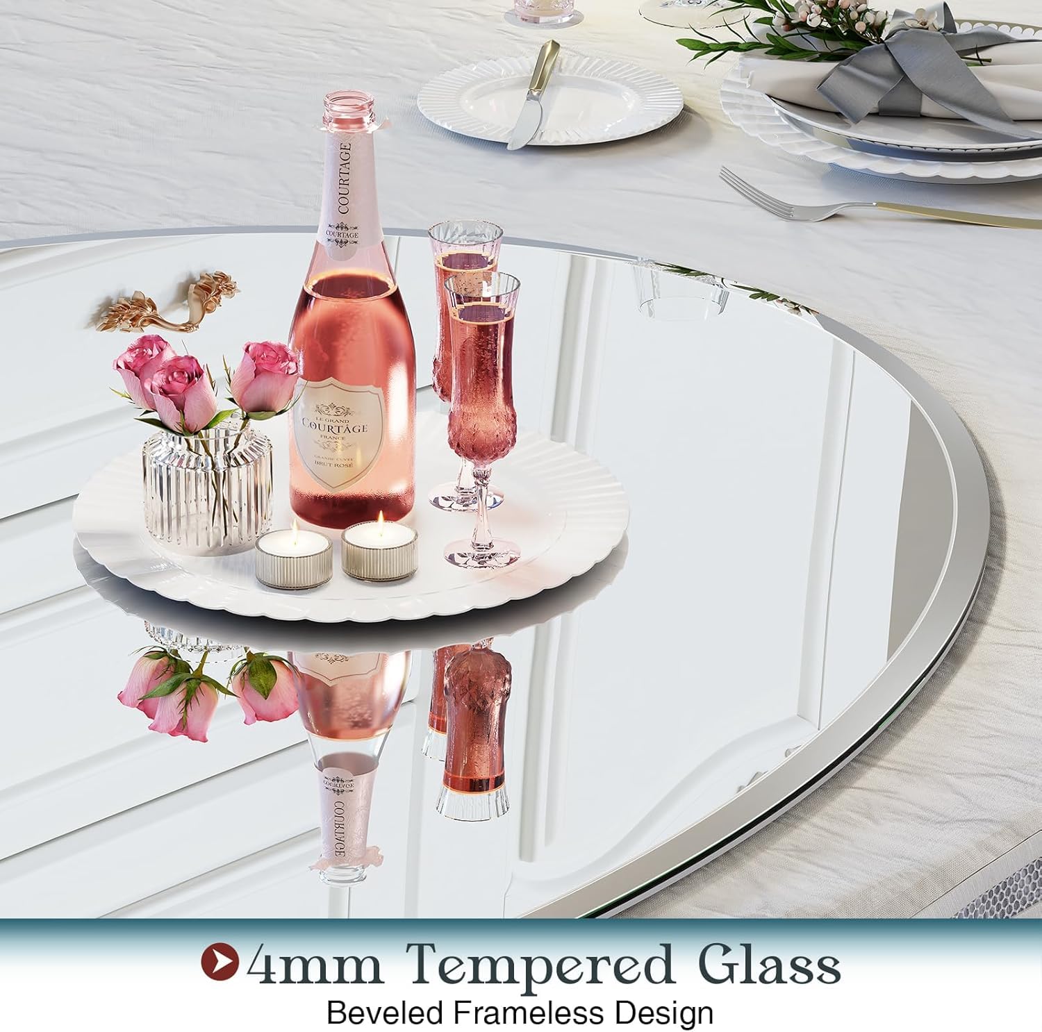 Frameless Bathroom Round Mirror