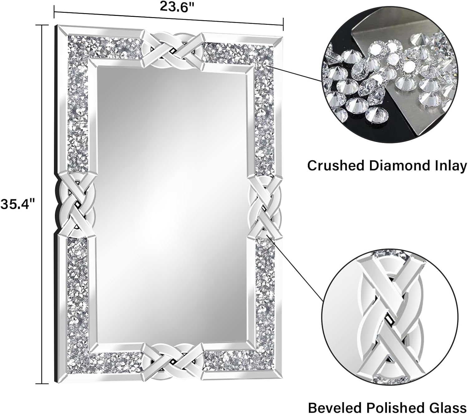 Ties Diamond Crush Crystal Mirror