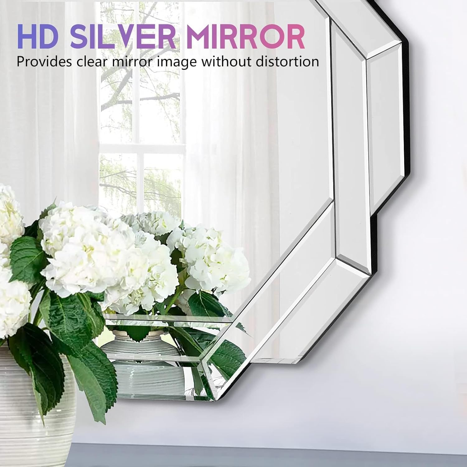 Hexa Design Round Decorative Mirror