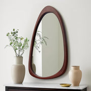 Irregular Wall Mirror for Bathroom,Wood Asymmetrical Rustic 19.5 x 30.5 inch